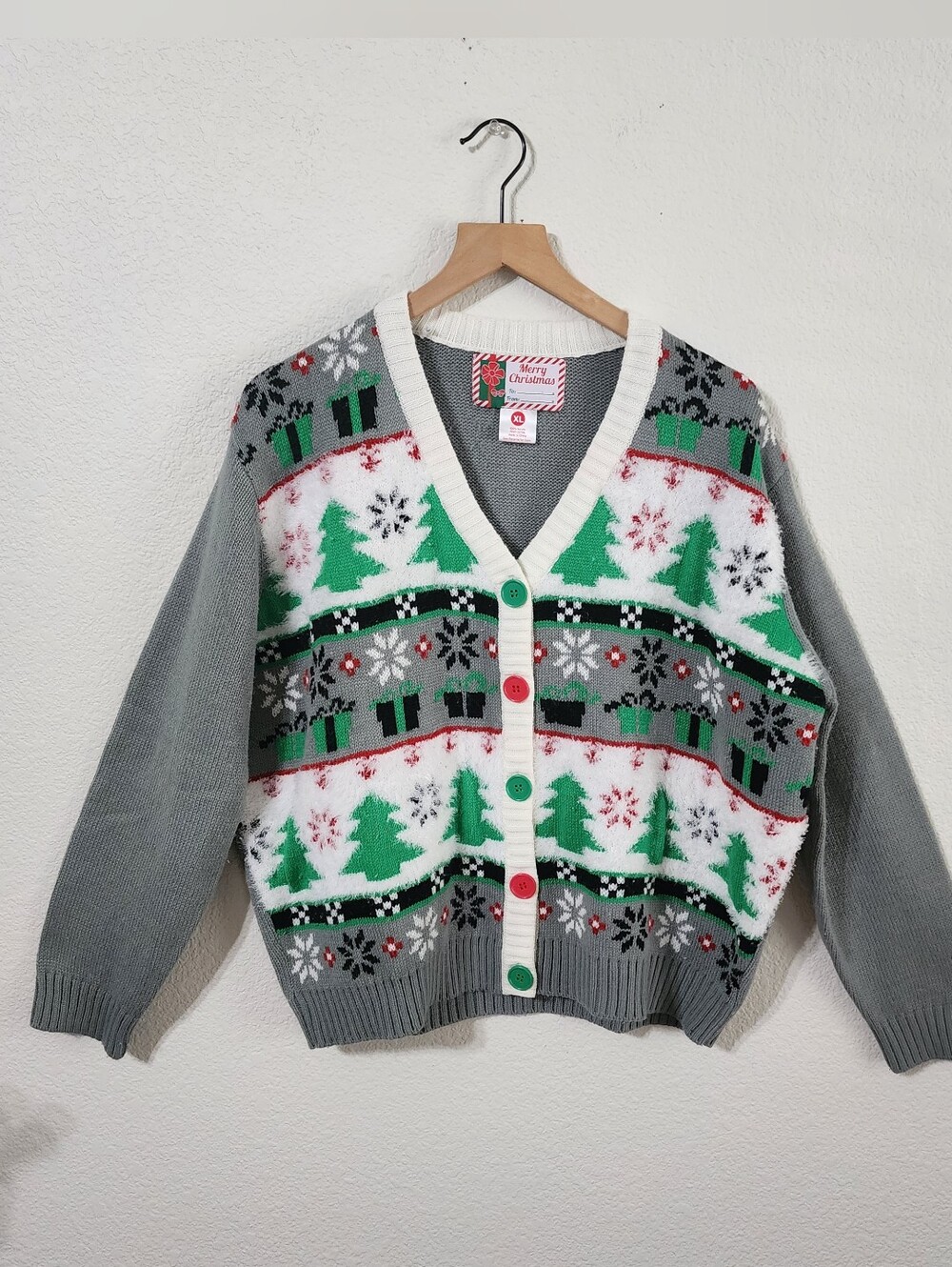 Merry Christmas Unisex XL Cardigan Sweater